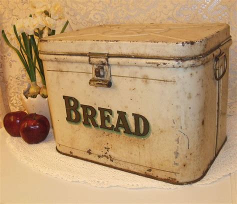 metal vintage french bread box|vintage metal bread boxes value.